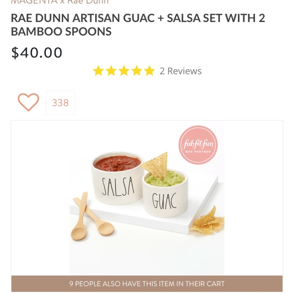 Rae Dunn Guacamole and Salsa Bowl Set